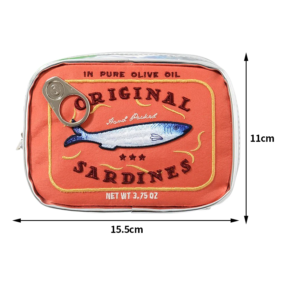 Canned Sardines Storage Bag Funny Makeup Cute Bath Large Capacity Travel Pouch Creative Cosmetic Purse Coquette Toiletry Bolsa - details 5