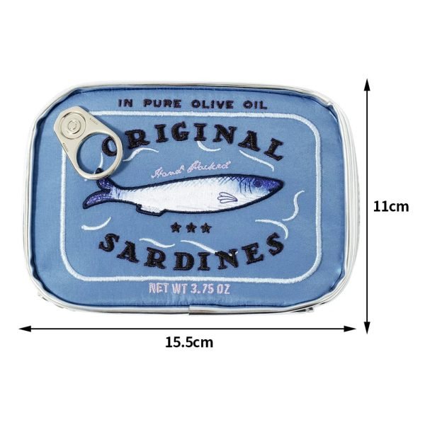 Canned Sardines Storage Bag Funny Makeup Cute Bath Large Capacity Travel Pouch Creative Cosmetic Purse Coquette Toiletry Bolsa