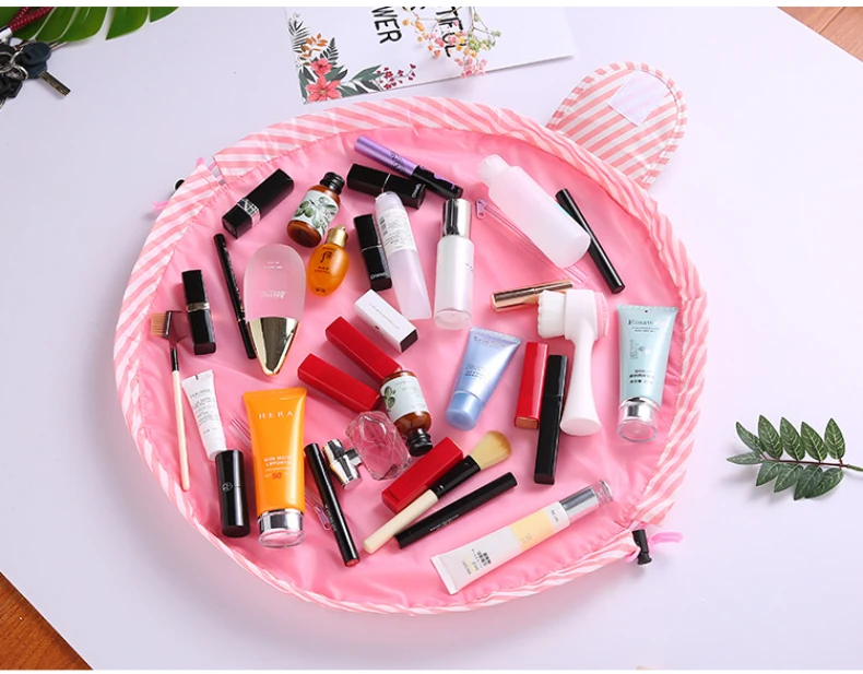 Women Drawstring Cosmetic Bag Travel Storage Makeup Bag Organizer Foldable Make Up Pouch Portable Waterproof Toiletry Case - details 18