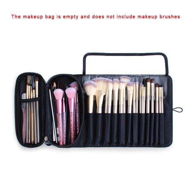 Makeup Bag Women's Cosmetic Brush Bag Travel Organizer Makeup Brushes Fold Tools Rolling Bags Waterproof Nylon Makeup Case