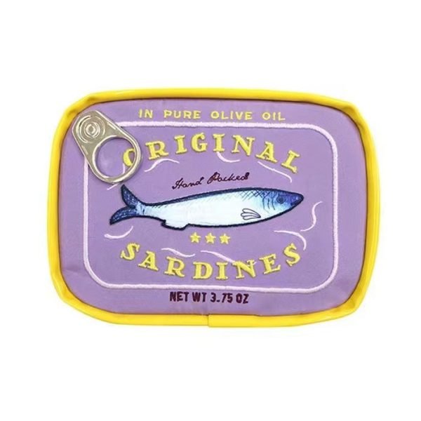 Canned Sardines Storage Bag Funny Makeup Cute Bath Large Capacity Travel Pouch Creative Cosmetic Purse Coquette Toiletry Bolsa