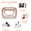 Transparent Double-Layer Large Capacity Makeup Bag - Portable, Minimalist Design, Waterproof Travel Cosmetic Storage Bag